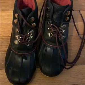 Tommy Hilfiger black and red boots size 6